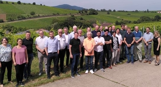 Gruppenfoto ETIT-Proessorinnen und Professoren in hügeliger Landschaft